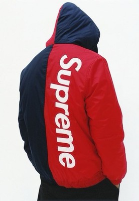 FW15 Supreme 2 Tone Hooded Sideline Jacket Red Medium 23x26 Rare 