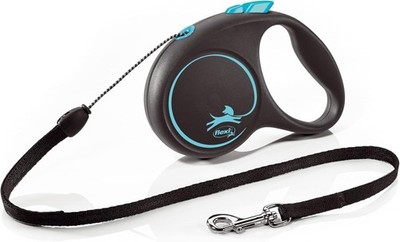 flexi Black Design S Roll-Leine 5 m schwarz/blau Hund bis 12 kg 3m-5m