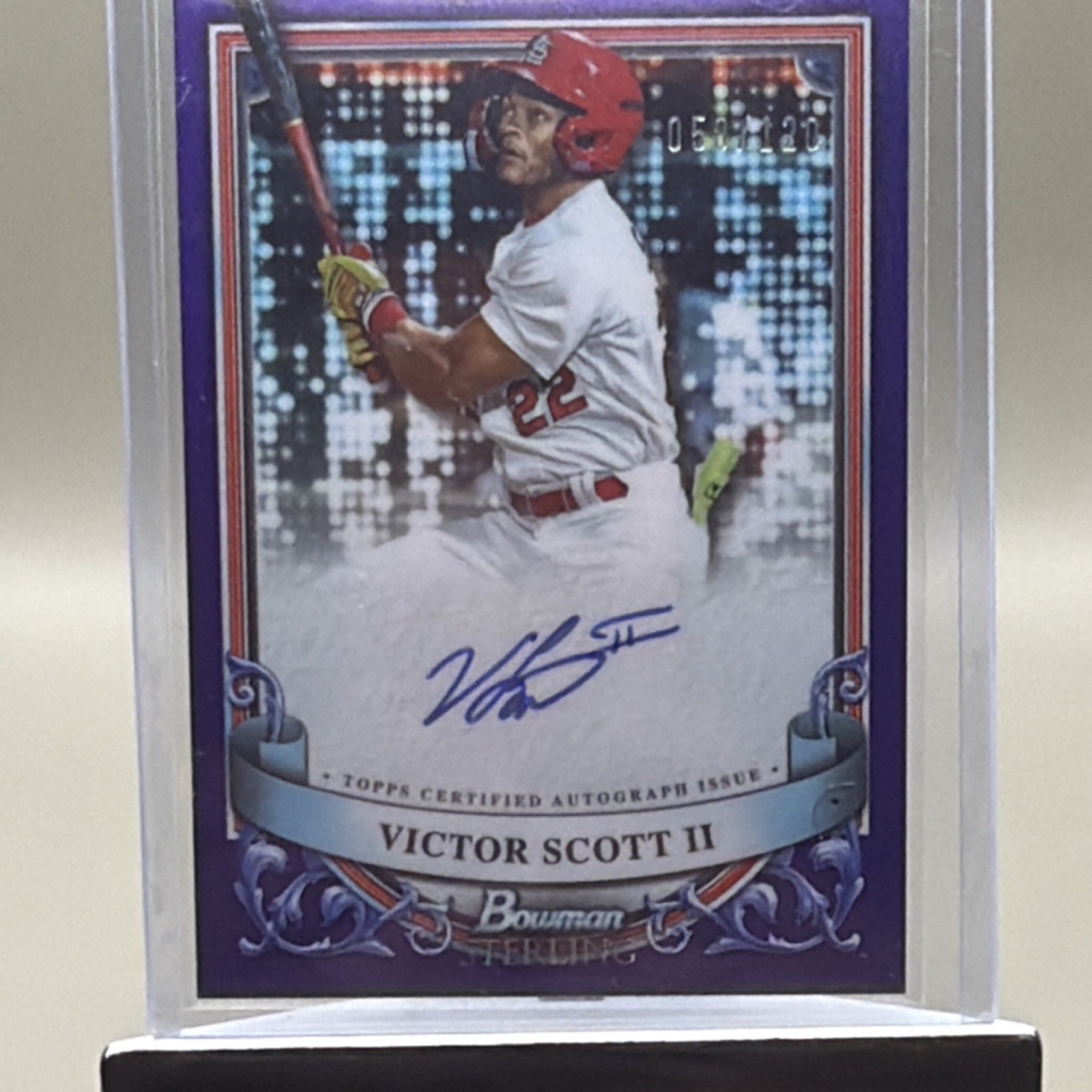 2024 Bowman Sterling Victor Scott II Cardinals Rookie Auto Purple /120 PA-VS