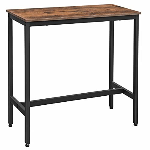 VASAGLE Bar Table, Narrow Rectangular, Kitchen, Pub Dining High Table, Easy