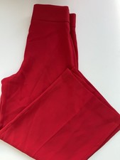 Zara Women Red Trousers High waisted Size Small Uk 8 Wide Leg Waist Band 