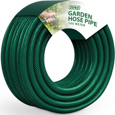 GARDEN HOSE PIPE HEAVY DUTY REINFORCED BRAIDED PVC WATERING HOSEPIPE REEL GREEN