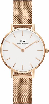 Daniel Wellington - Petite Melrose, rosé, 28 mm, white, DW00100219, Damenuhr