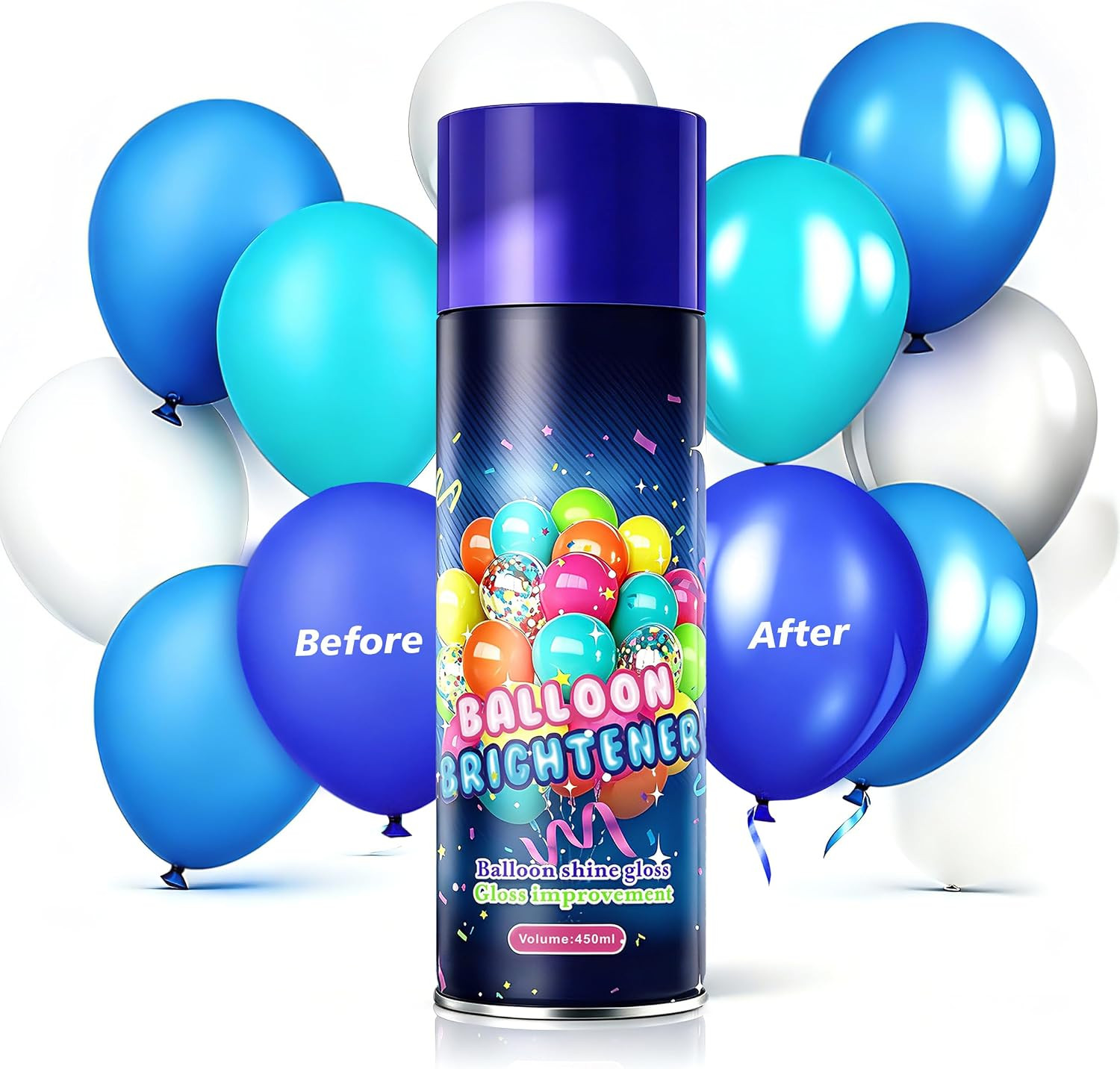 Balloon Shine Spray, High-Gloss for Latex & Foil Balloons, Instantly Adds Brilli