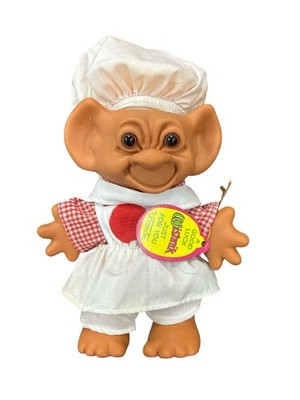 Vintage Uneeda Wishnik Troll Doll Pizza Chef 7'' Double Horshoes Feet