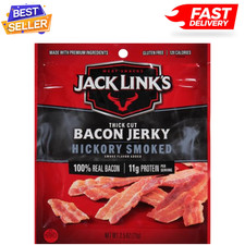 Jack Link's Bacon Jerky, Hickory Smoked, 2.5 oz. Bag - Flavorful Ready to Eat...