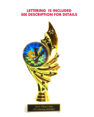 CHESS TROPHY MARBLE BASE  FREE LETTERING  2'' INSERT #3