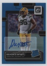 2022 Panini Donruss Optic Rated Rookie Blue Prizm 69/99 Devonte Wyatt Auto v1i