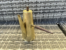 MID CENTURY MODERN ITALIENISCHE DESIGNER MESSING TEAK KAFFEEKANNE ITALIEN CAFE BAR DISPLAY