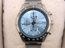 SEIKO Spirit SBTR029 Blue Chronograph Quartz Stainless Men's Watch New in Box