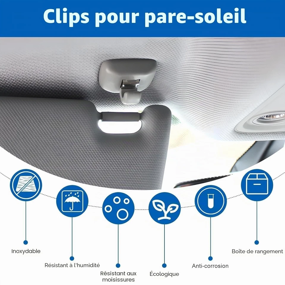 Clips pare-soleil gris Audi A4 B8 A3 A5 Q3 Q5 8E0 857 562 - Photo 3/4