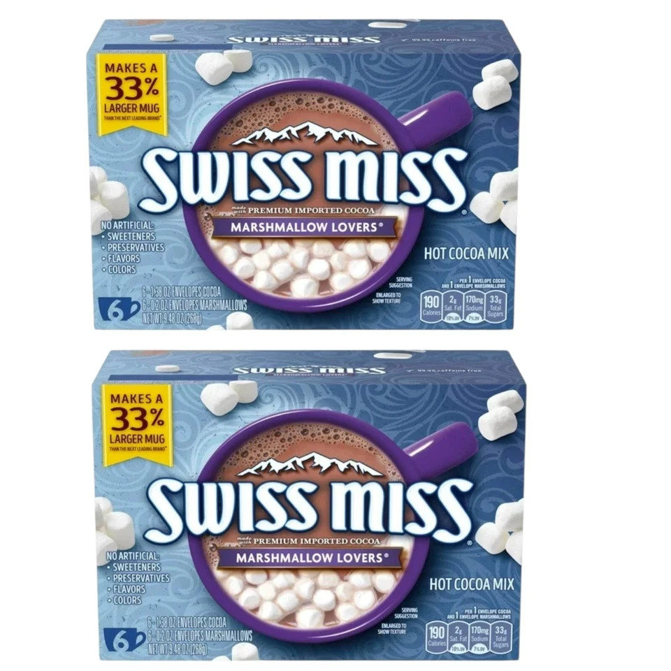 ( 2 Pack ) Swiss Miss Hot Cocoa Mix, Marshmallow Lovers, 8 Count ( 16 Packets)