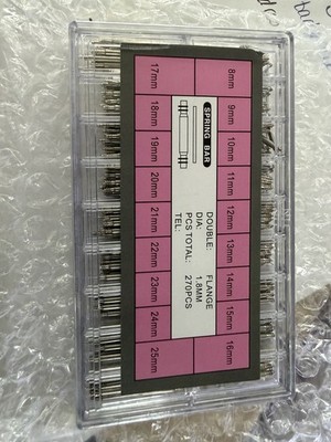 Double Flange Watch Spring Bars Pins Assortment 270pcs 1.8mm Silver Metal