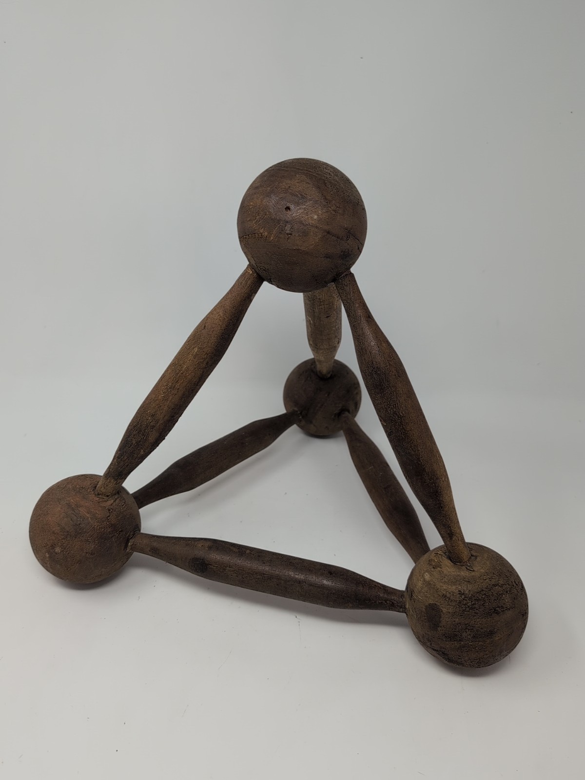 Large Anthropology Wood Pyramid Decorative Object Reclaim Wood 11x12 In