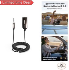 Bluetooth Receiver Car Aux Adapter 3.5mm USB Powered Built In Microphone Hands