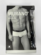 3-Pack of Murano Men's 100 Cotton Briefs New