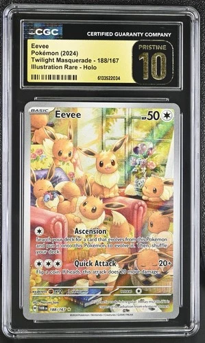 Pokemon Eevee 188/167 Illustration Rare Twilight Masquerade - CGC 10 PRISTINE