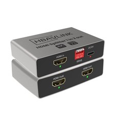 HDMI Splitter 1 in 2 Out 4K 60Hz - EDID Clone, HDCP2.2, HDR, Dolby Atmos, Dol...