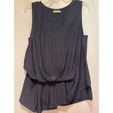 ULLA JOHNSON Gray Sleeveless Asymmetric V Neck Tunic Top 6