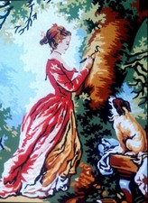 Needlepoint tapestry painted canvas D476 18"x24" GobelinL