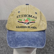 St Thomas US Virgin Islands Paradise Hat Vintage Washed Cotton Strapback Cap