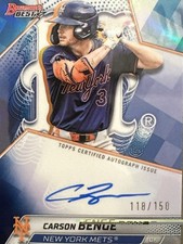 Carson Benge 2025 Bowman’s Best Blue Refractor On Card Auto /150 Mets  