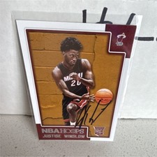 Panini 2015-16 NBA Hoops Justise Winslow #300 Rookie Autograph on card auto. rookie card picture