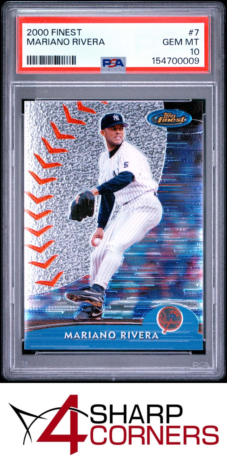 2000 FINEST #7 MARIANO RIVERA YANKEES HOF PSA 10