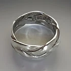 Hand Made Vintage Artisan Braded Sterling Silver Ring, Braided Design Size 6