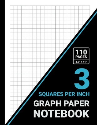 Graph Paper 3 Squares Per Inch Notebook: 1/3 Inch Squares, 3x3 Grid Graph Paper,