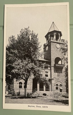 1920c Dayton, Tennessee Rhea County Courthouse Black-And-White Postcard
