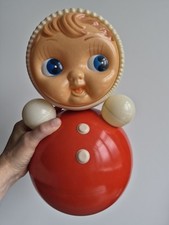 HUGE 41 cm VTG USSR Nevalyashka Roly Poly Toy , Celluloid Doll
