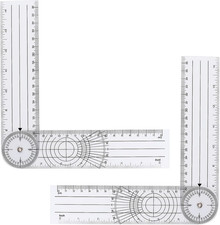 2Pcs Clear Plastic Goniometer Quick Angle Protractor Angle Finder Angle Ruler Ca