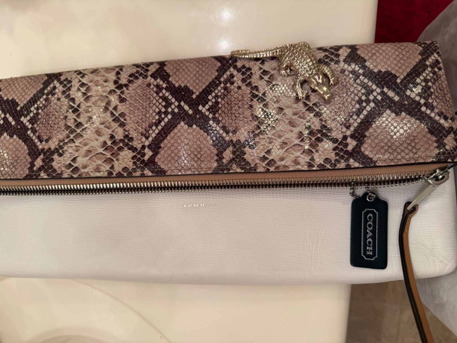 Coach The Clutchable Python Snake Embossed Leathe… - image 7