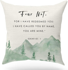 Bible Verse Throw Pillow Cover Cushion Case, Christian Religious Decor Gift, Scr