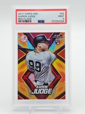 AARON JUDGE 2017 TOPPS FIRE BASEBALL RED FLAME ROOKIE RC #62 YANKEES PSA 9 Q7689