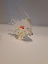 Murano Style Art Glass Tropical Angel Fish Hand Blown Paperweight Bella Casa