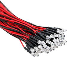 30Pcs 12 Volt 3Mm Red Blinking LED Lights Emitting Diodes 1.5Hz Single Color Fl