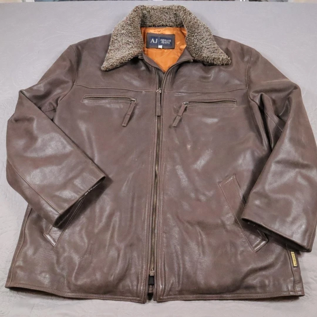 Armani Jeans Leather Outer Shell Jackets for Men for Sale - Shop