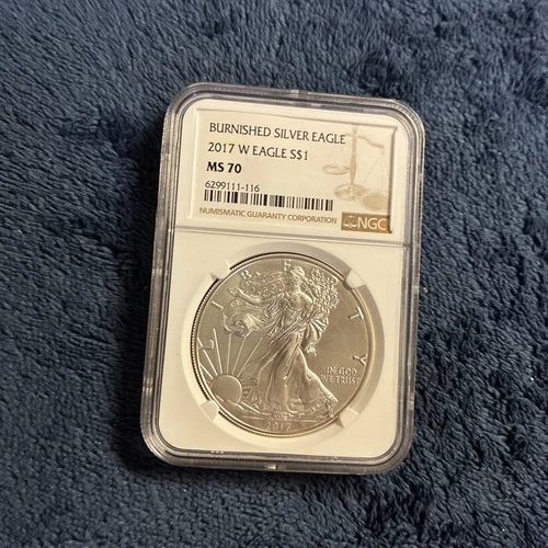 2017 W BURNISHED AMERICAN SILVER EAGLE NGC Ms 70