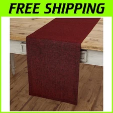 Red Garnet Linen Table Runner - 72" European Flax