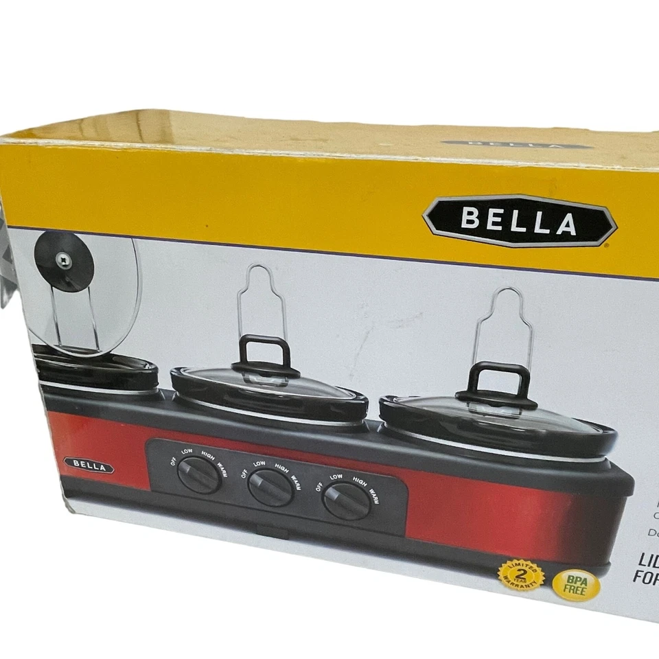 Bella Triple Olla Lenta y Servidor con Tapa Restos 3 Vasos 3 x 1,5 Qt. Macetas Foto 3 de 4
