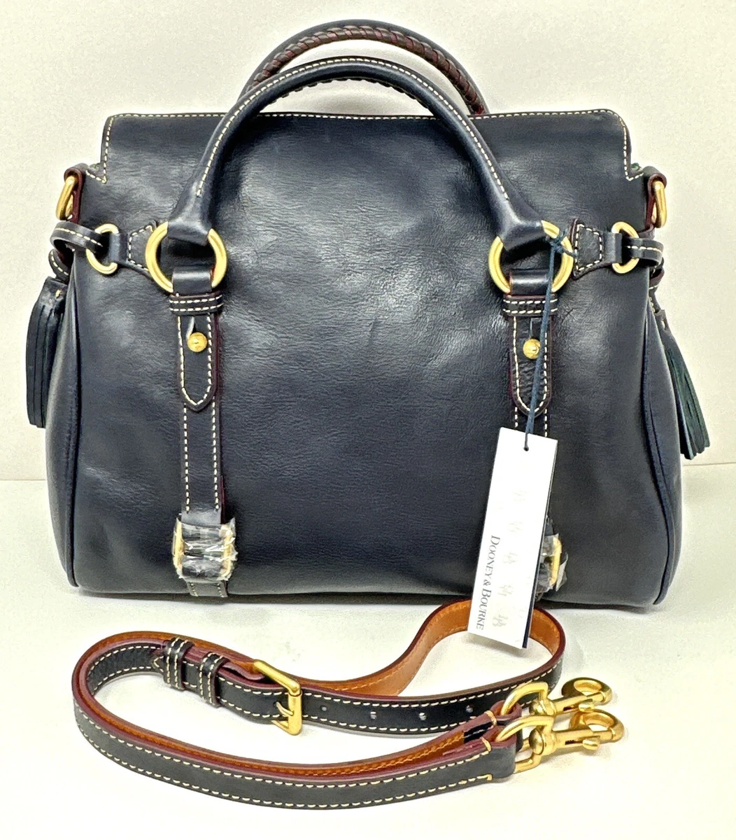 New~Dooney & Bourke Florentine Leather Small Satchel~Navy 8L980 NV 