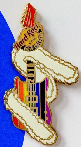 2010 HARD ROCK CAFE NEW ORLEANS DECADENCE FEST GAY PRIDE RAINBOW GUITAR LE PIN - Picture 1 of 1