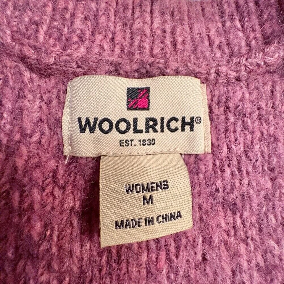 WOOLRICH Pinkish Purple Knit Wool Blend Sweater Vest Button Up w/Pockets MED EUC - Image 2 of 4
