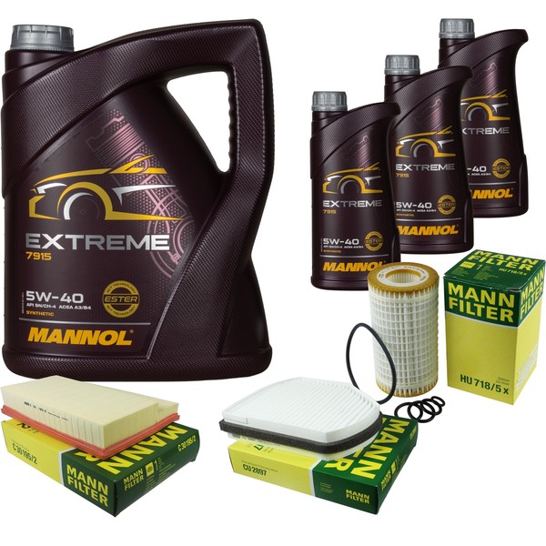 MANN-FILTER Inspektionspaket 8L Mannol Extreme 5W-40 FüR Mercedes-Benz Clk 320-image