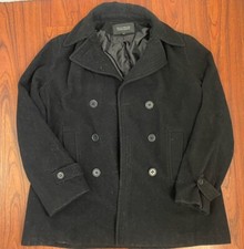 Donnybrook Women's Black Long Lined 100 Wool Coat Size 14 Large