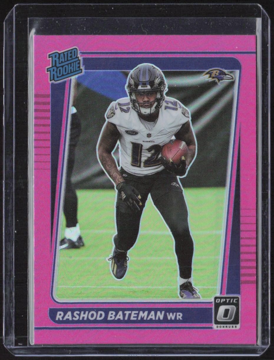 2021 Donruss Optic #210 Rashod Bateman Pink Rated Rookie