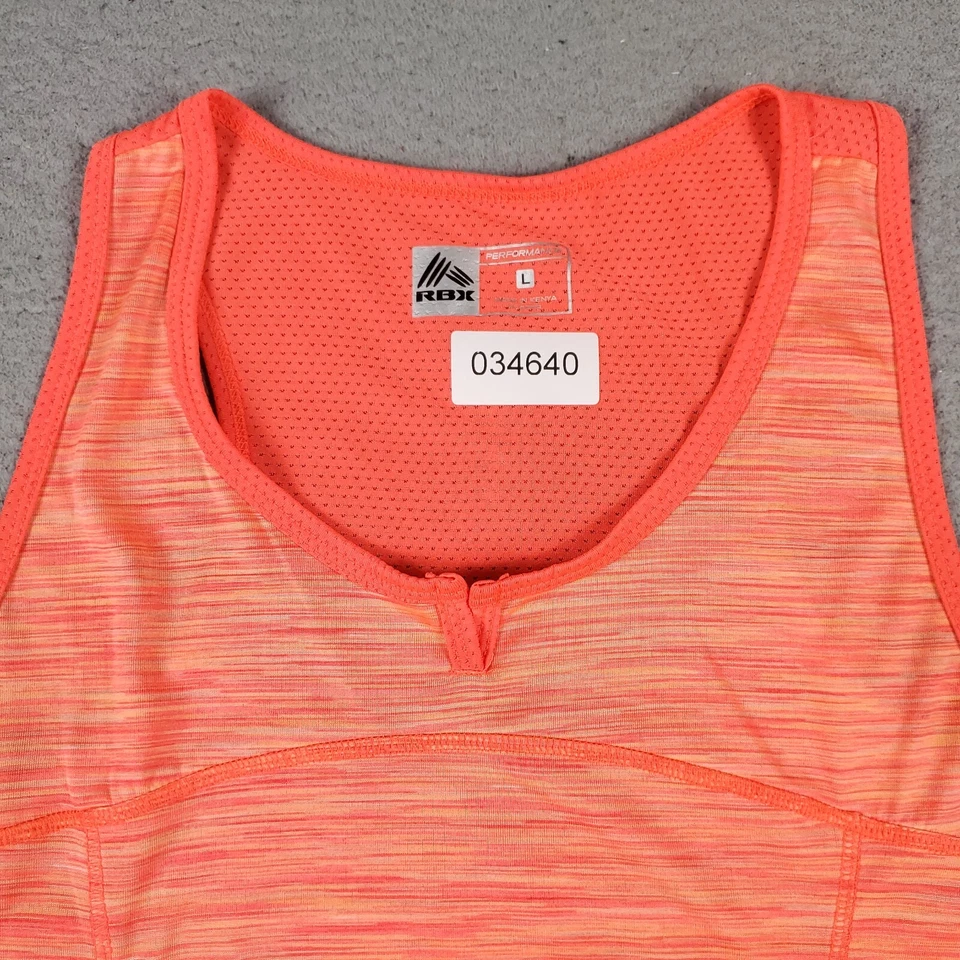 Camiseta sin mangas Reebok para mujer grande naranja RBX activo correr gimnasio entrenamiento Foto 2 de 4