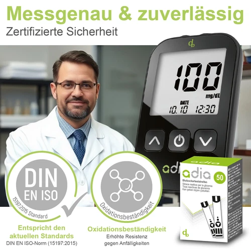 adia Blutzuckerteststreifen, Teststreifen für Diabetiker zur Diabetes-Kontrolle - Bild 8 von 14